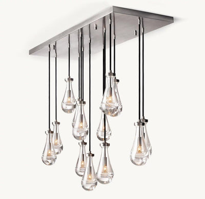 Raindrop Rectangular Chandelier 54" - Cyran Lamps