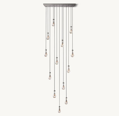 Raindrop Rectangular Chandelier 54" - Cyran Lamps