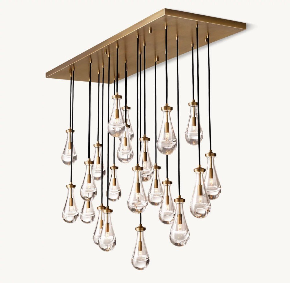Raindrop Rectangular Chandelier 72" - Cyran Lamps