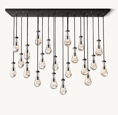 Raindrop Rectangular Chandelier 72" - Cyran Lamps