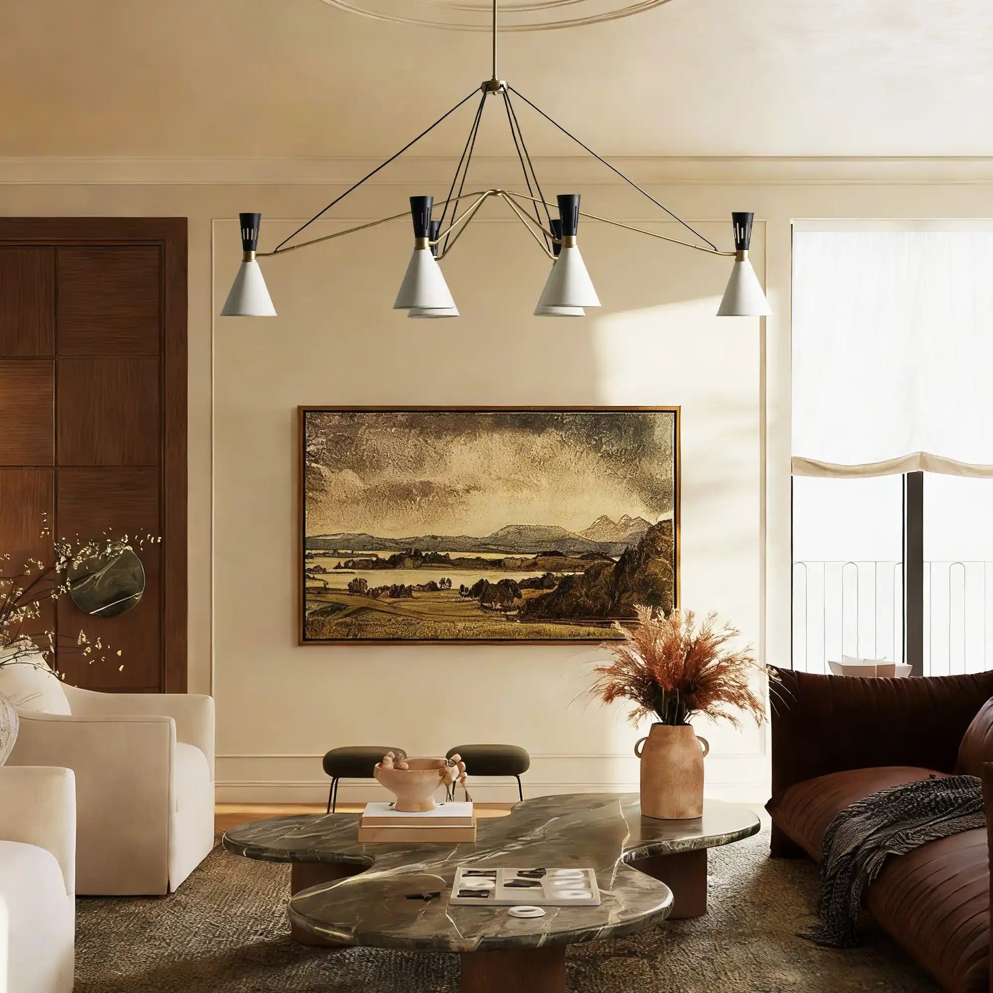 Ramsey 6 - Light Linear Chandelier - Cyran Lamps