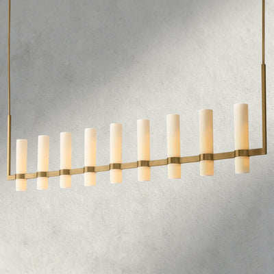 Ravay Linear Milk Glass Chandelier 59", 71" - Cyran Lamps