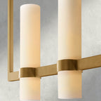 Ravay Linear Milk Glass Chandelier 59", 71" - Cyran Lamps