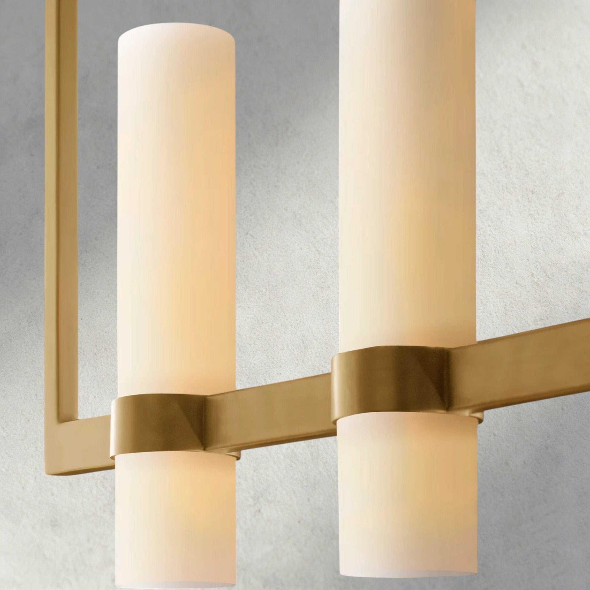 Ravay Linear Milk Glass Chandelier 59", 71" - Cyran Lamps