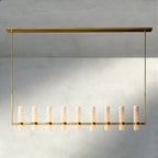 Ravay Linear Milk Glass Chandelier 59", 71" - Cyran Lamps