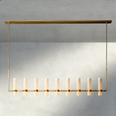 Ravay Linear Milk Glass Chandelier 59", 71" - Cyran Lamps