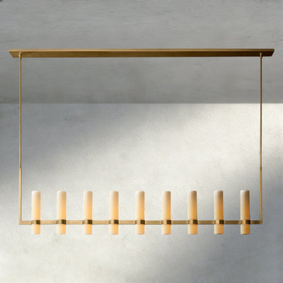 Ravay Linear Milk Glass Chandelier 59", 71" - Cyran Lamps