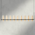 Ravay Linear Milk Glass Chandelier 59", 71" - Cyran Lamps