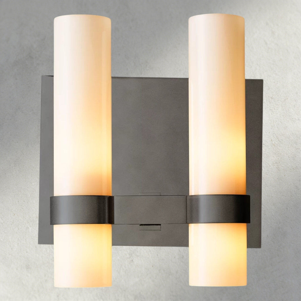 Ravay Milk Glass Double Sconce - Cyran Lamps