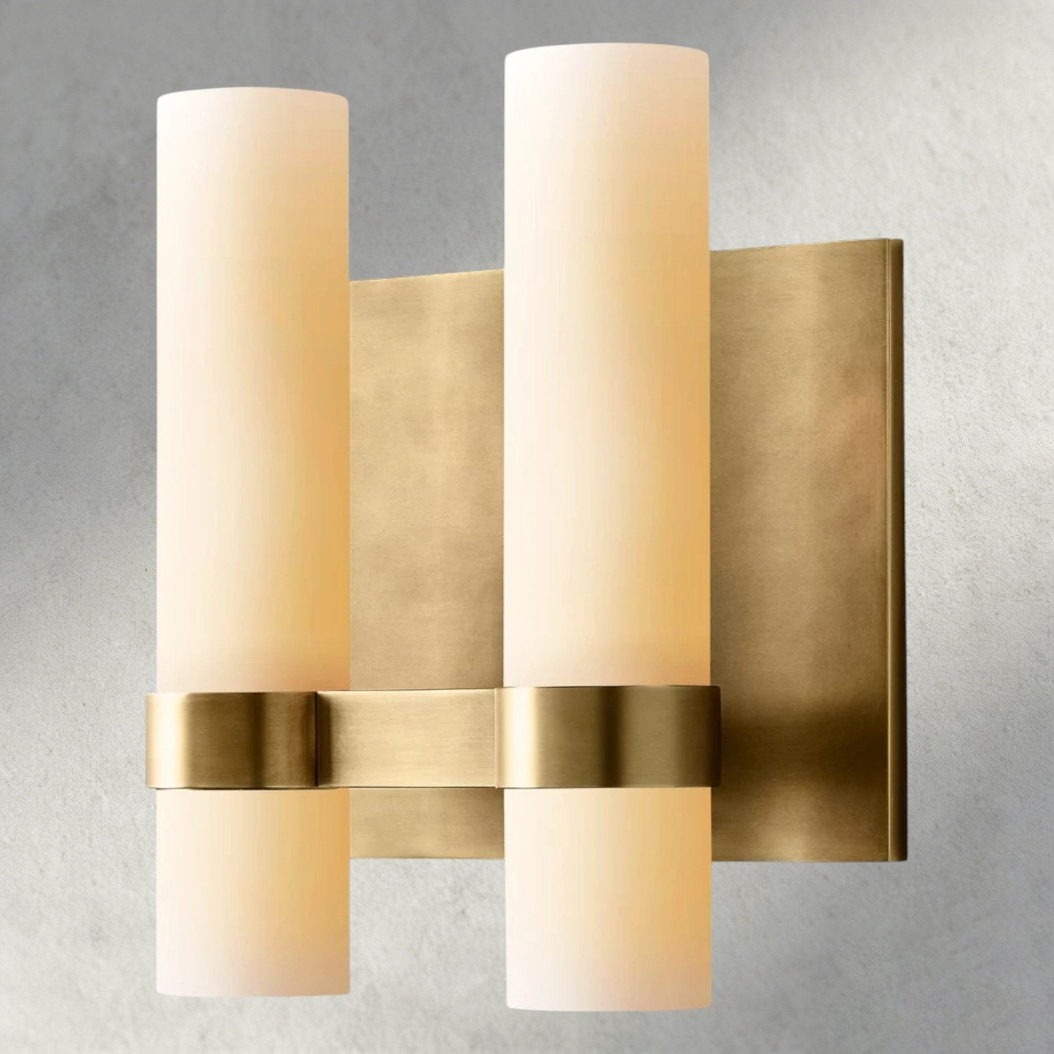 Ravay Milk Glass Double Sconce - Cyran Lamps