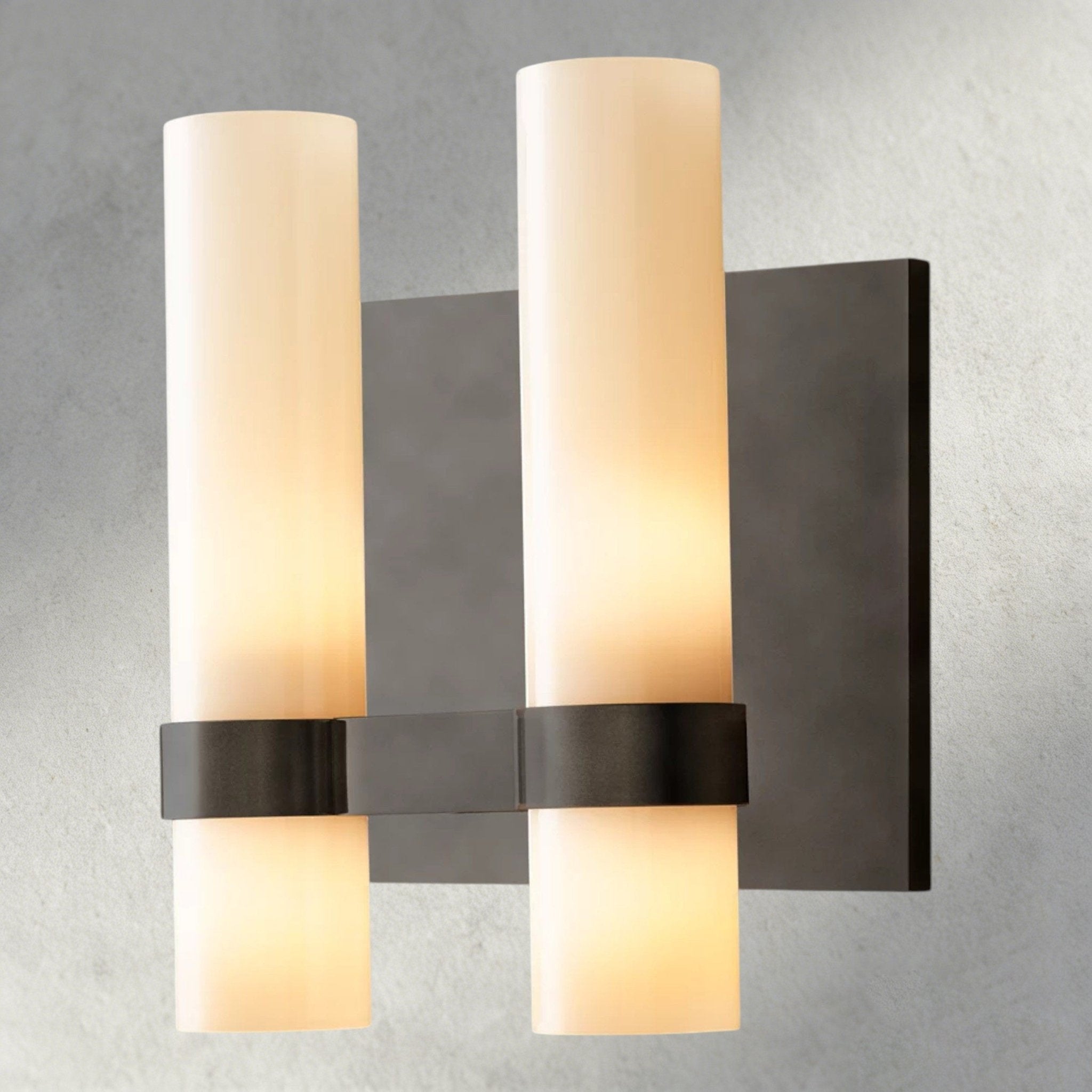 Ravay Milk Glass Double Sconce - Cyran Lamps