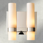 Ravay Milk Glass Double Sconce - Cyran Lamps
