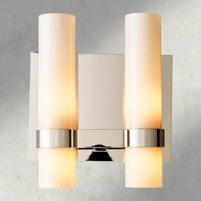 Ravay Milk Glass Double Sconce - Cyran Lamps