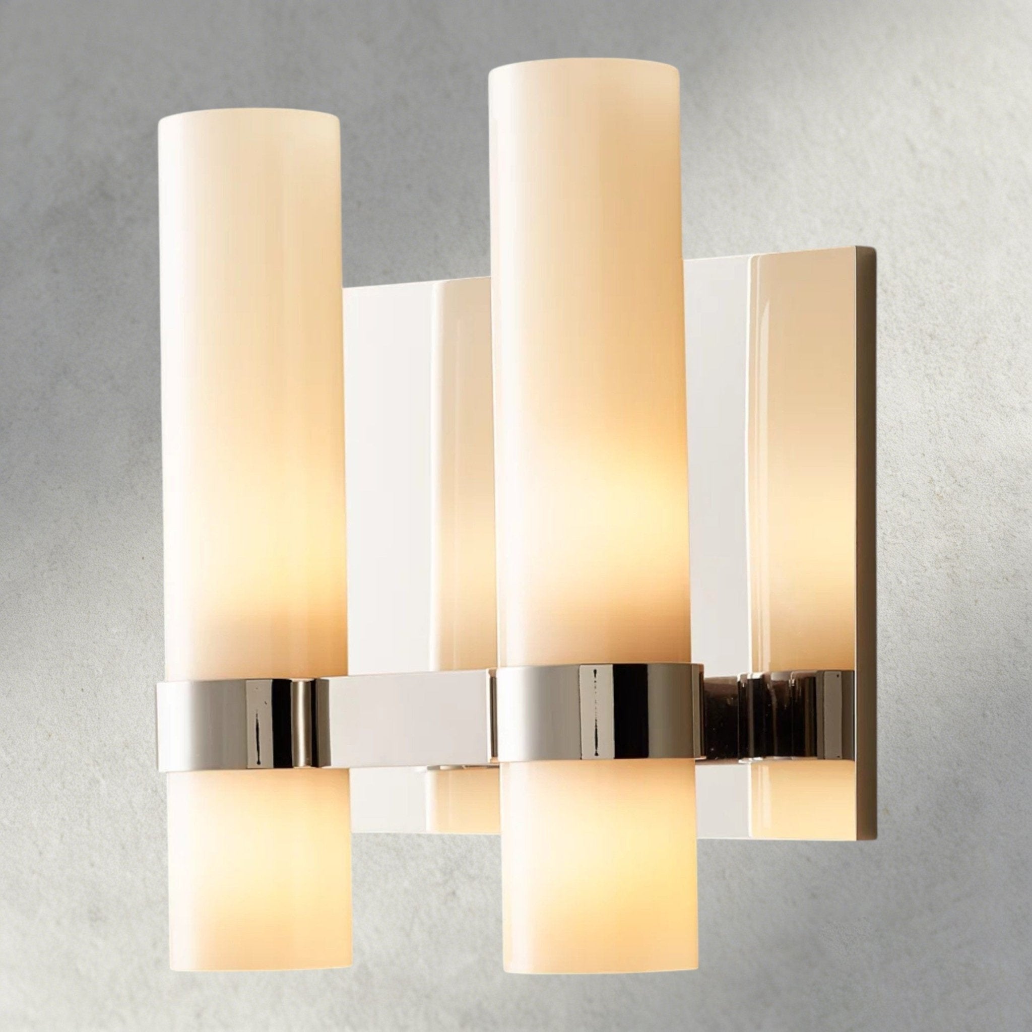 Ravay Milk Glass Double Sconce - Cyran Lamps