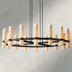 Ravay Round Milk Glass Chandelier 36", 48", 60" - Cyran Lamps