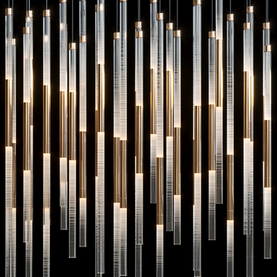 Frosted Tube Cluster Chandelier