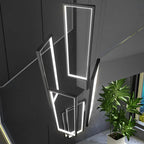 Rectangular Frame Aluminum LED Black Nordic Duplex Stair Chandelier - Cyran Lamps