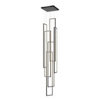 Rectangular Frame Aluminum LED Black Nordic Duplex Stair Chandelier - Cyran Lamps