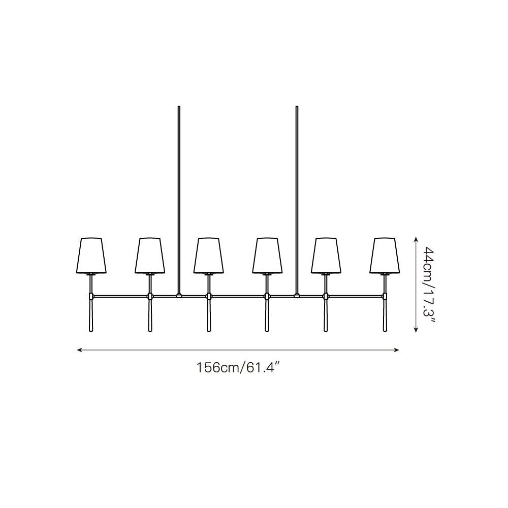 Rhodes Linear Chandelier - Cyran Lamps