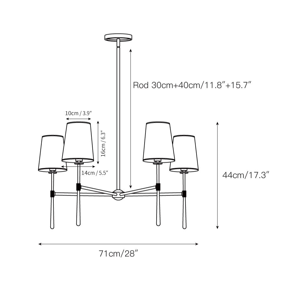 Rhodes Round Chandelier - Cyran Lamps