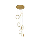 Ring Staircase Chandelier Light Gold LED Ceiling Light - Cyran Lamps
