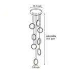 Ring Staircase Chandelier Light Gold LED Ceiling Light - Cyran Lamps