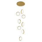 Ring Staircase Chandelier Light Gold LED Ceiling Light - Cyran Lamps