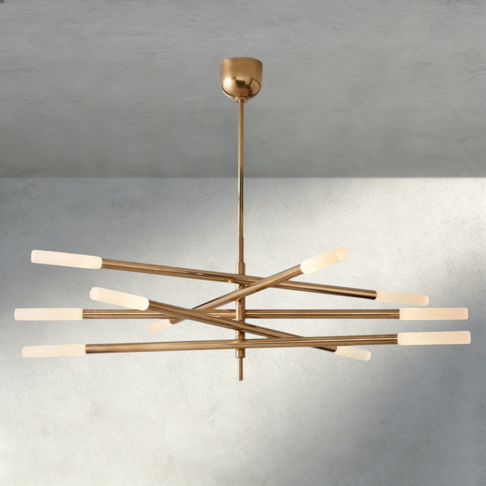 Roasi 10 - Light Mobile Etched Rod Chandelier - Cyran Lamps