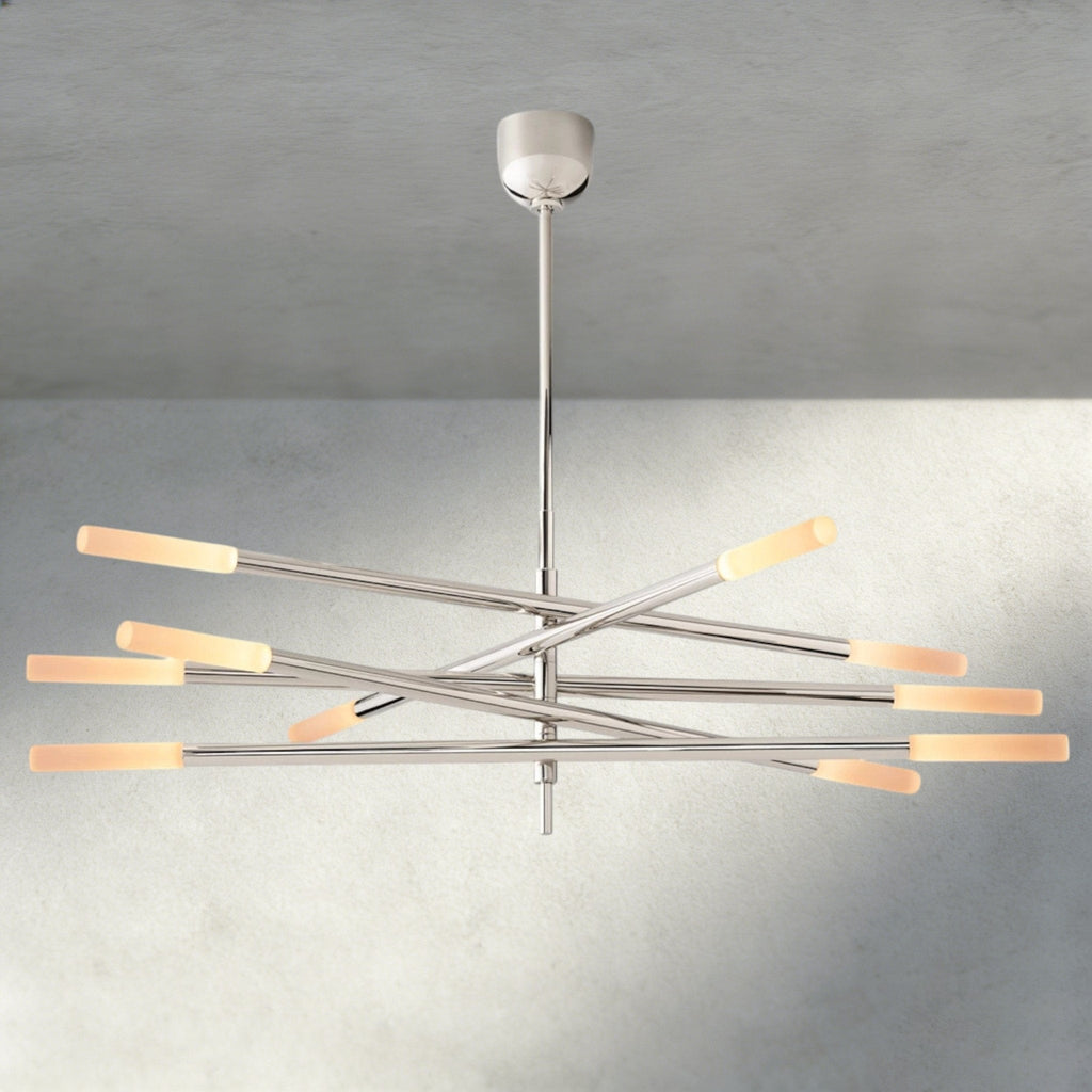 Roasi 10 - Light Mobile Etched Rod Chandelier - Cyran Lamps