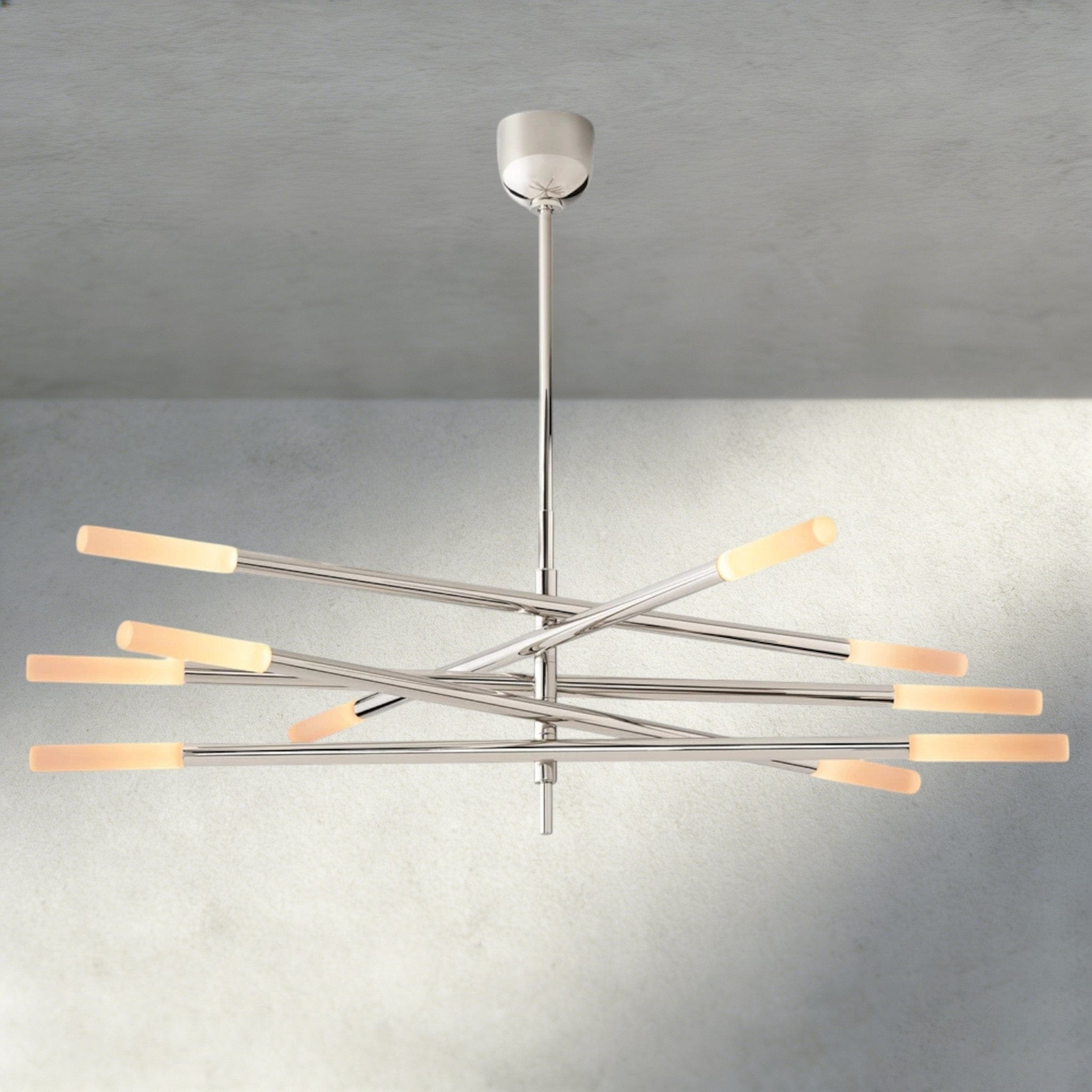 Roasi 10 - Light Mobile Etched Rod Chandelier - Cyran Lamps