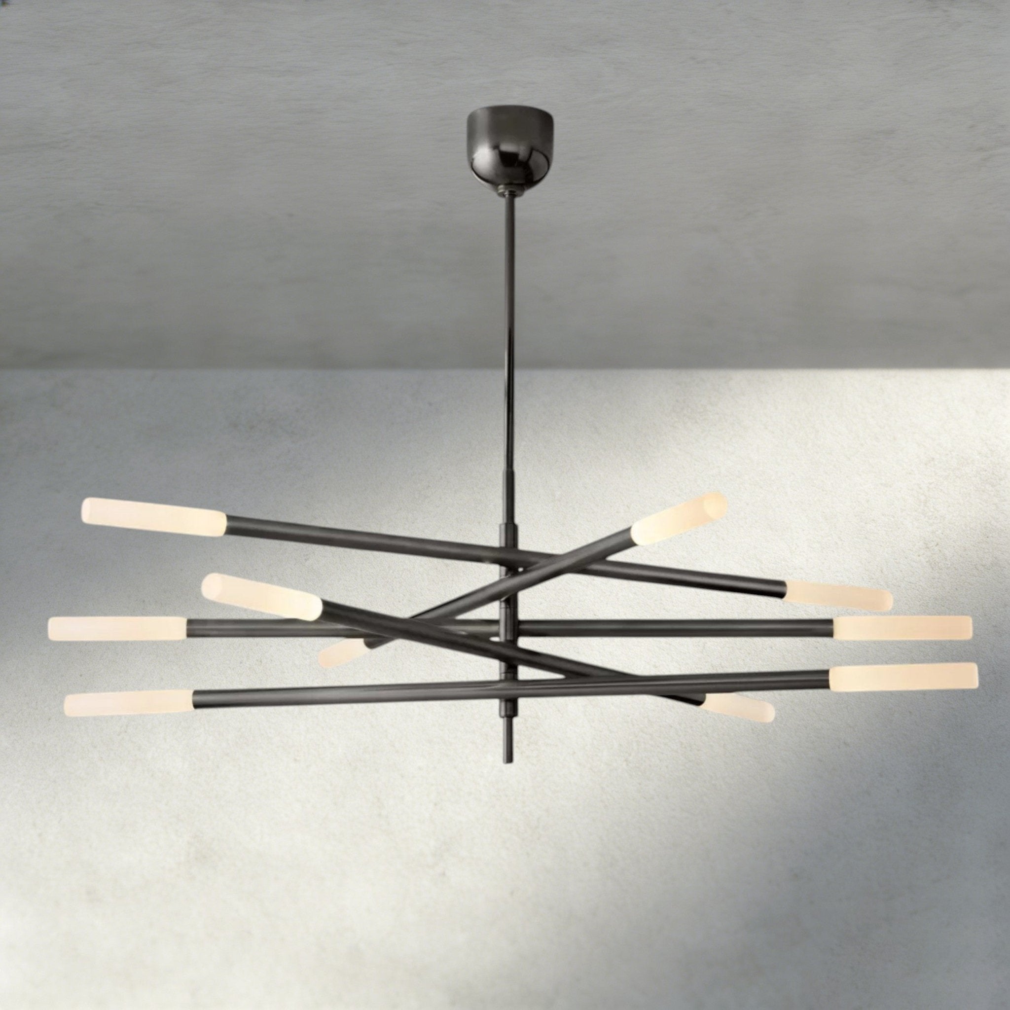 Roasi 10 - Light Mobile Etched Rod Chandelier - Cyran Lamps