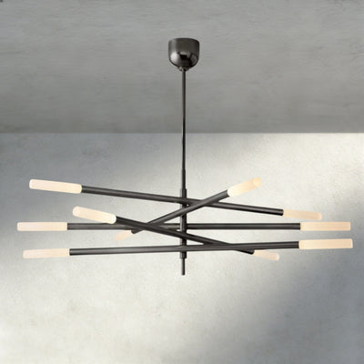 Roasi 10 - Light Mobile Etched Rod Chandelier - Cyran Lamps