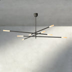 Roasi 8 - Light Mobile Etched Rod Chandelier 65", 80" - Cyran Lamps