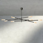 Roasi 8 - Light Mobile Etched Rod Chandelier 65", 80" - Cyran Lamps