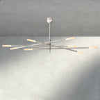 Roasi 8 - Light Mobile Etched Rod Chandelier 65", 80" - Cyran Lamps