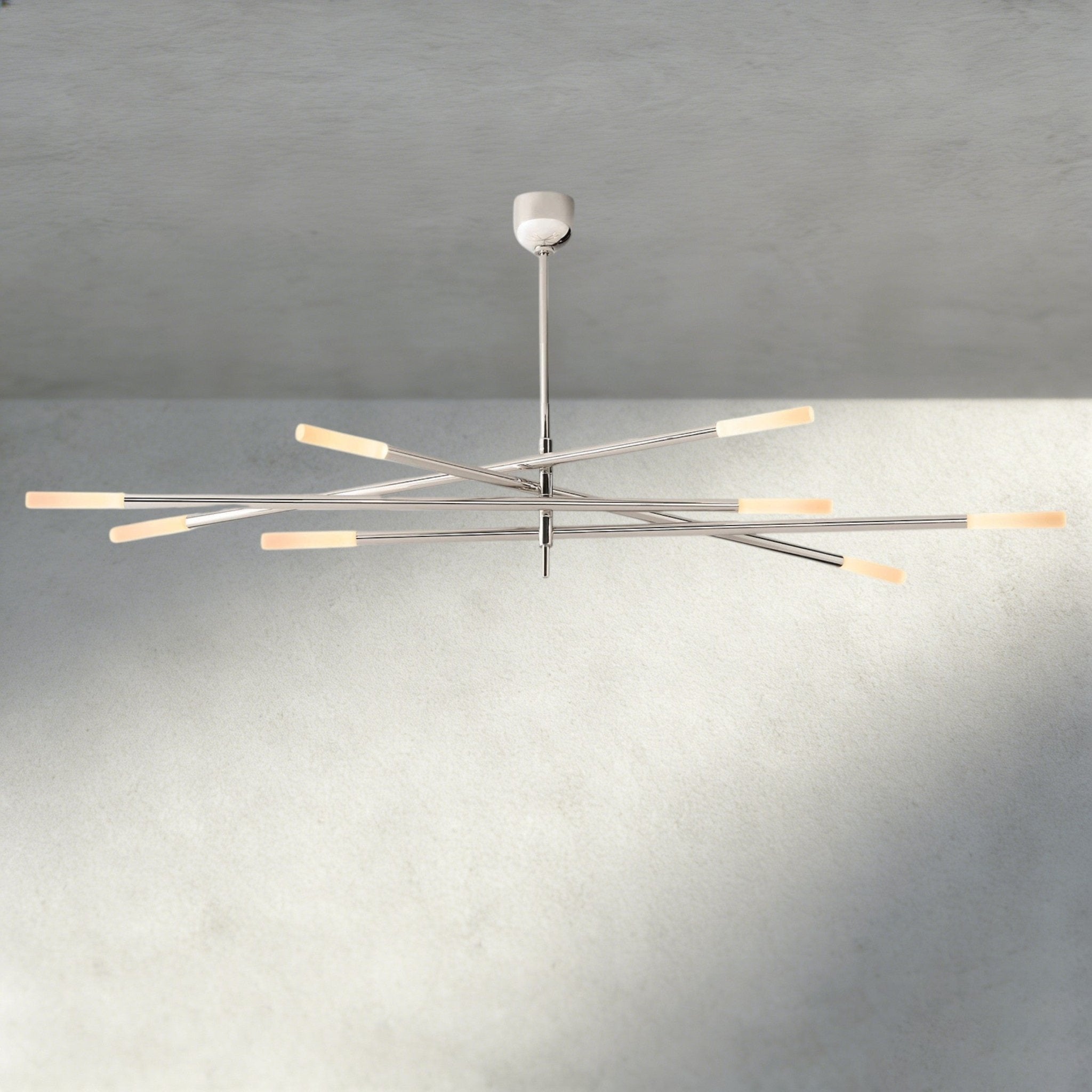 Roasi 8 - Light Mobile Etched Rod Chandelier 65", 80" - Cyran Lamps