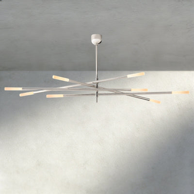 Roasi 8 - Light Mobile Etched Rod Chandelier 65", 80" - Cyran Lamps