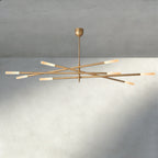 Roasi 8 - Light Mobile Etched Rod Chandelier 65", 80" - Cyran Lamps