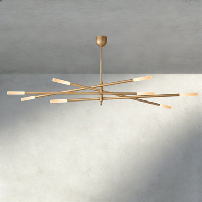 Roasi 8 - Light Mobile Etched Rod Chandelier 65", 80" - Cyran Lamps