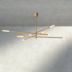 Roasi 8 - Light Mobile Etched Rod Chandelier 65", 80" - Cyran Lamps