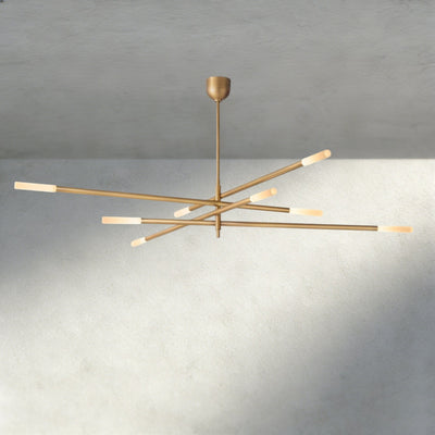 Roasi 8 - Light Mobile Etched Rod Chandelier 65", 80" - Cyran Lamps
