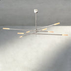 Roasi 8 - Light Mobile Etched Rod Chandelier 65", 80" - Cyran Lamps