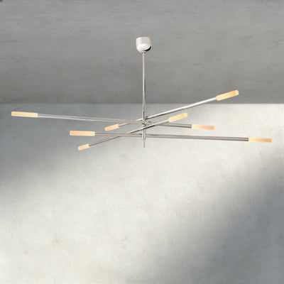 Roasi 8 - Light Mobile Etched Rod Chandelier 65", 80" - Cyran Lamps