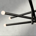 Roasi 8 - Light Mobile Etched Rod Chandelier 65", 80" - Cyran Lamps