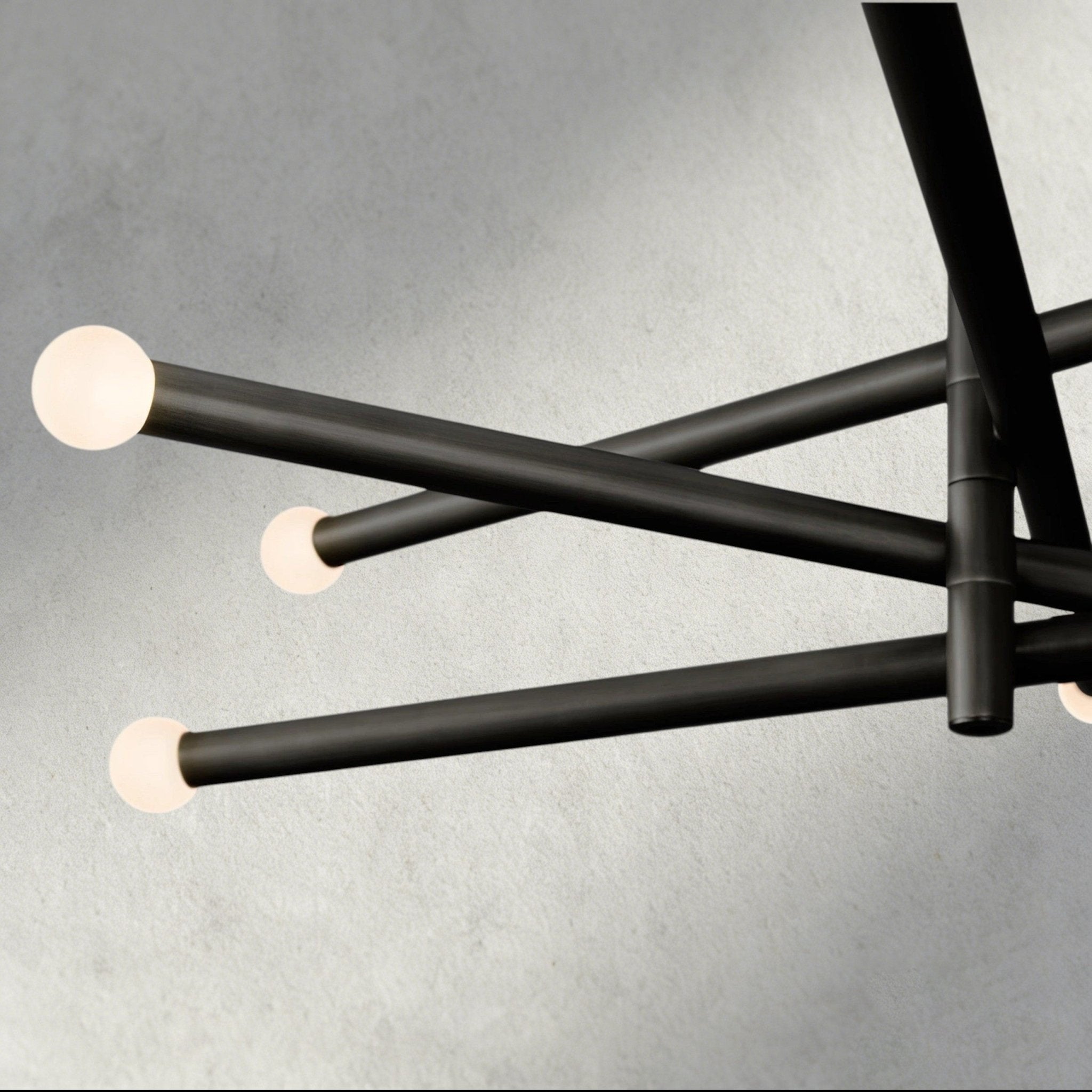 Roasi 8 - Light Mobile Etched Rod Chandelier 65", 80" - Cyran Lamps