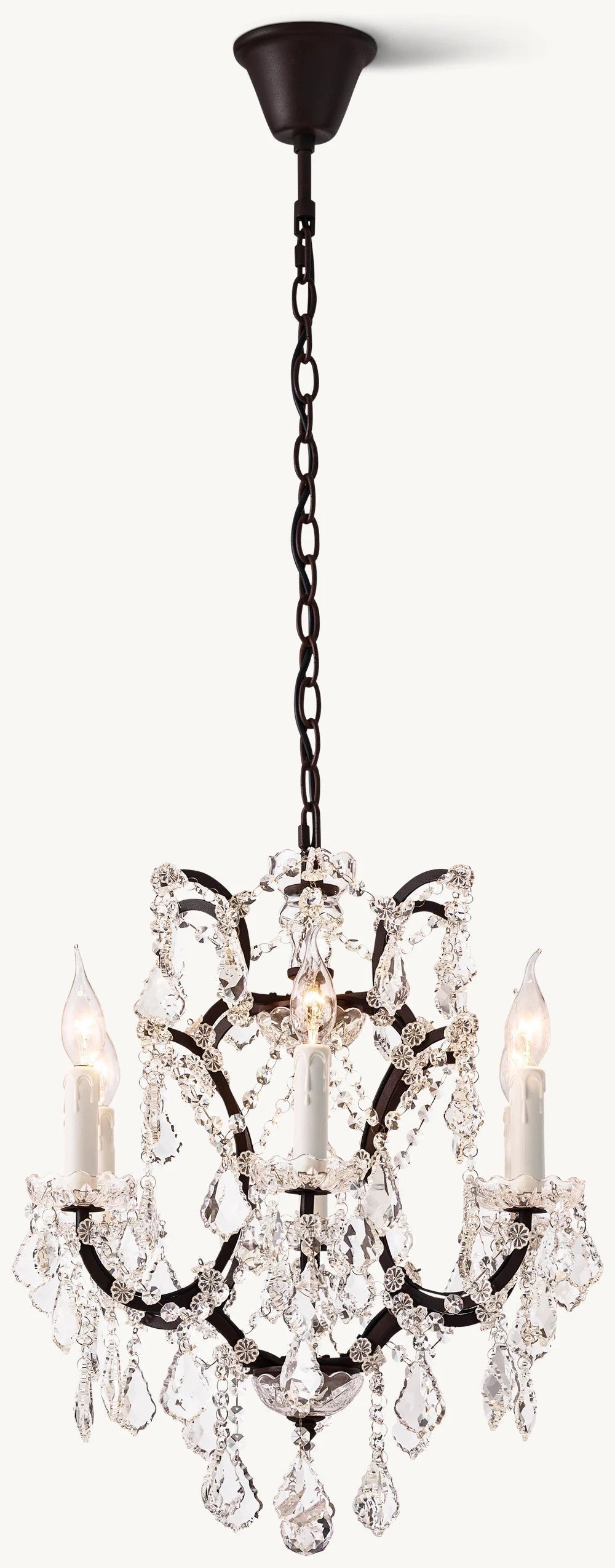 Rococo Revival Crystal Round Chandelier 18" - Cyran Lamps