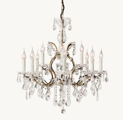 Rococo Revival Crystal Round Chandelier 28" - Cyran Lamps
