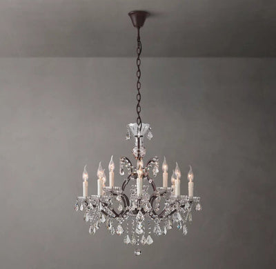 Rococo Revival Crystal Round Chandelier 28" - Cyran Lamps