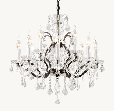 Rococo Revival Crystal Round Chandelier 28" - Cyran Lamps