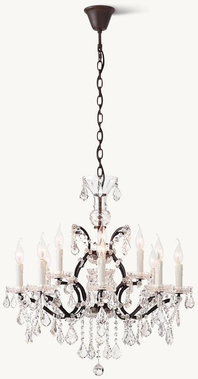 Rococo Revival Crystal Round Chandelier 28" - Cyran Lamps